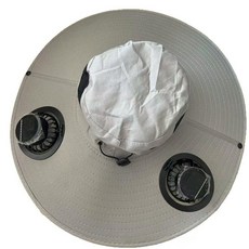 모자 야외 작업용 벙거지 충전식 선풍기모자 자외선차단, 연회색 48cm, 기본 색상