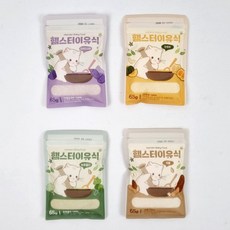 애니몰파크 햄스터 이유식 4종 세트 (자색고구마 단호박 브로콜리 곡물) 사료 먹이 간식 소동물 영양 보충, 1세트, 65g