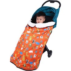 兒童推車毯，多用防雨防風保暖背帶蓋毯披風, 推車厚毯橘色動物