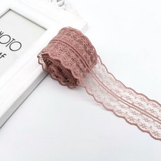 레이스천 밑단 원단 부자재 리본끈 4.5cm 10M, 1개, 27#팥죽