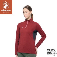 Wildland 荒野 女彈性雙色前開襟保暖衣 0B02611