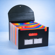 애니모어 인덱스 아코디언 파일 대용량 서류정리, 1개, 무지개 덮개형 37포켓