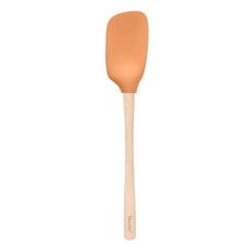 Tovolo 실리콘 Spoonula 실리콘 스푼 주걱 나무 손잡이 포함 요리 믹싱 베이킹용 대형 내열성 다기능 주걱 요리 스푼 나무 손잡이 주방 기구 차콜 그레이, 살구