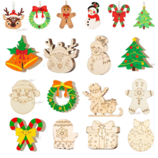 제니미엘 팬시우드 나무공예 할로윈 만들기 키트 DIY 크리스마스 만들기, C. 우드칩 36 P (크), 1개