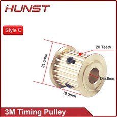 HUNST 구리 HTD 기어 모터 조각 도르래 CO2 절단기용 타이밍 동기화 DIY, 03 Style C