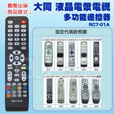 大同 TATUNG 電視遙控器 RC7-01A 液晶電視/電漿電視 多功能遙控器 支援多種型號, 1個, 通用款矽膠遙控器保護套+4號電池(4入)