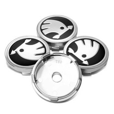 자동차 휠 센터 허브 캡 커버 엠블럼 스티커, 4. 60mmsilver hub cover, 1개
