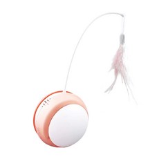 福媽寵物 雷射逗貓玩具 電動逗貓球 貓咪玩具 自動逗貓玩具 發光發聲不倒翁 USB充電, 不倒翁逗貓球 粉色, 1個, 詳見說明