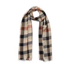 [백화점 정품] 닥스 DAKS 25SS [선물포장] 여성 브라운 하우스체크 울 라이트 머플러 DCSC5F110W2