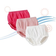 SOBOWO 소보우 천기저귀 커버 3개 세트 아기 여자아이 블룸머 기저귀 골지 러플 LK