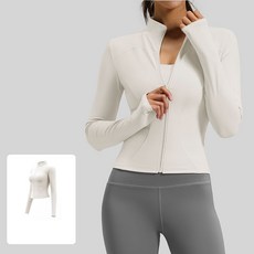 FANSYLI 여성 요가복 자켓 봄가을 스판 트레이닝 코트 하이넥 조깅 라이딩 슬림 트레이닝 상의 W2601J04