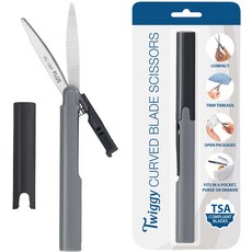 플러스 펜 스타일 컴팩트 트위기 가위 커버 흰색, Charcoal, 1-Pack