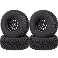 4Pcs 2.2 인치 금속 비드 록 휠 림 120MM 125mm 고무 RC 1/10 크롤러 자동차 YETI Traxxas Wraith Axial을, 02 Black-130mm 4Pcs