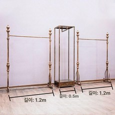 앤틱 옷걸이 행거 수납 형행거 이동식 60장, 정방향 스탠드 포함 3종 세트 2.9m