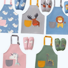 아동 미술가운 방수 요리 어린이 유아 앞치마 토시 식사