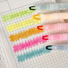 더블헤드 형광펜 5종 세트 컬러 선택형 감성 문구 다꾸펜, 형광컬러