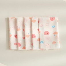 리에또 신생아 무형광 순면 엠보 가제 손수건 5P