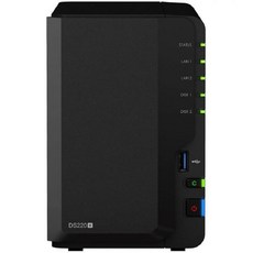 Synology DiskStation DS220 NAS ServerCeleron 2.0 포함GHz CPU 6GB 메모리 4TB HDD 스토리지 1Gb ELAN 포트 2개 DSM, 1) 4TB (2 x 2TB)