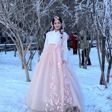 한국식 여성 개량한복 드레스 세트 전통 궁중 무대 의상