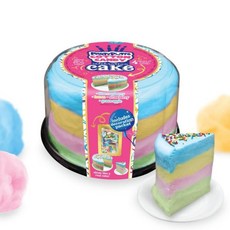 솜사탕 코튼 캔디 PartyPuffs 파티퍼프스 점보 케이크 실제 케이크처럼 슬라이스 가능 딸기 사과 블루 라즈베리 레몬 바삭한 토핑 바로 제공 가능한 글루텐 프리 파티 디저트, 무지개, 16 온스 (1개 팩), 453g, 1