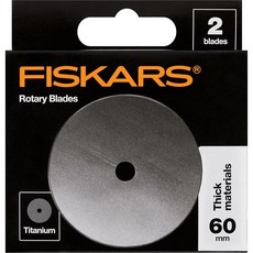 FISKARS 피스카스 60mm 티타늄 회전 블레이드 (2팩) - 회전식 커터 교체 공예 바느질 및 퀼팅 프로젝트 실버130548