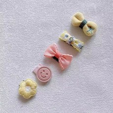 寵物髮夾5件套 貓咪頭花 約克夏夾子 博美飾品髮卡, 1個, 可愛頭夾 5個裝 002款*