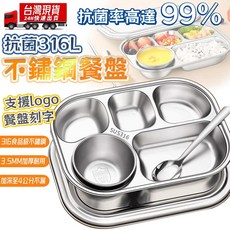 抗菌316L不鏽鋼餐盤 - 台灣現貨24H快速出貨 支援logo餐盤刻字, 不鏽鋼, 1個