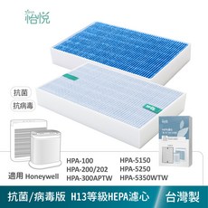 怡悅 HEPA濾心 適用 Honeywell 空氣清淨機, 1個, 抗菌版（白色邊條）