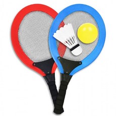 어린이용 라켓 세트 배드민턴 테니스 장난감, 특대형 레드, 특대형 레드, 1개