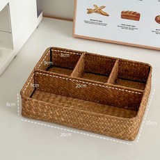 티 박스 차 칸막이 바구니 상자 수납 소품 커피 홈카페 보관함, 1개, B. 초본 칸 수납함