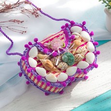 兒童玩具 民族風竹編製品 兒童包包 小背簍 兒童演出道具 兒童小背簍 仿藤塑編織 幼兒園演出舞臺道具, 【背包】蝴蝶款-紫色, 1個