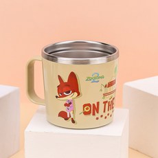 홈앤키즈 주토피아2 식기세척기용 스텐컵 유아 어린이 유치원 어린이집 초등학생 물컵 양치컵 캐릭터 단체선물, 260ml, 1개, 주토피아2 식기세척기용 스텐컵 올리브