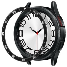 더조은셀러 갤럭시워치6 클래식 호환 넘버 베젤링 메탈링, 블랙, 1개