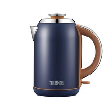 THERMOS 膳魔師 不銹鋼電熱水壺 1.7L 自動斷電 復古系列, 瑪瑙藍