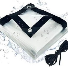 투명 방수 천막 PE 방풍 방진 야외 방수포 방수천 덮개, 2x4