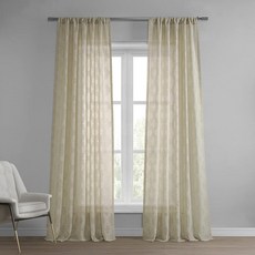 HPD Half Price Drapes 패턴 리넨 시어 커튼 거실용 127 x 243cm(50 x 96인치) (패널 1개) SHCH-11701-96 칼레 타일