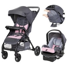 이지 리프트™ 유아용 카시트 저니 블랙이 포함된 베이비 트렌드 패스포트 시즌 여행 시스템, Cargo Travel System, Pink Bamboo