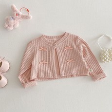 유아가디건 리본핑크 여아동 긴팔 크롭가디건 205719