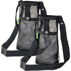 Zuihug 2PCS 물병 캐리어 가방 - 등산 걷기 여행을 위한 스트랩과 포켓이 있는 편리한 홀더블랙 L, Small, Black
