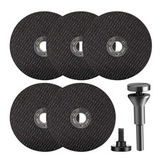 Loyanger 6개/세트 컷오프 휠 다이 그라인더용 1/4 스템 장착 맨드릴 금속 및 스틸 회전 공구 드릴 부착 볼트 커터 디스크용 커팅 디스크(색상: 블랙)