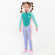 BAY-B 유아동 어린이 2.5mm 스윔슈트 키즈 웻슈트 물놀이 수영복 잠수복 래쉬가드 남아 여아 WS1-4, WS-2(민트), 3XL