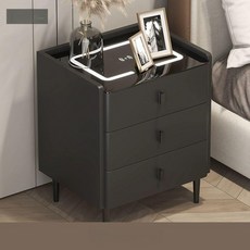 무선충전 침대협탁 사이드 스피커 침실 협탁 테이블 탁자, 완제품 다리직접설치필요, 진회색 3단 서랍