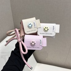 오늘은 스마일 에어팟 파우치 키링, A 핑크스마일, 3.프로.프로2, 1개