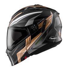 ZEUS 瑞獅 ZS-613H 彩繪 AJ45 雙鏡片 半罩式 內墨片 可拆式 安全帽 3/4罩, 消光黑/金-XL