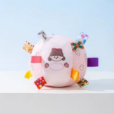 福媽寵物 狗玩具球 發聲耐咬寵物足球響鈴鈴鐺球, 軟式響鈴球 粉色女孩15cm, 1個