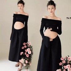 만삭 사진옷 촬영 원피스 블랙 의상