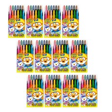 지구화학 지구 뽀로로 미니 샤프식 색연필, 12색, 10개