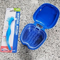 청결 틀니관리 의치관리 카라스토어 틀니전용칫솔 보관함 세척통 틀니케이스 틀니칫솔, 틀니케이스 블루