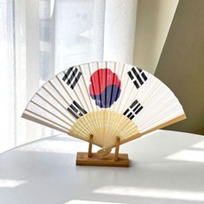 고루 접이식 부채 태극기 손잡이 대나무 1P 생활가전 서예