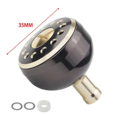 EKFan 1pc 직경 32mm/35mm/38mm 합금 알루미늄 낚시 핸들 손잡이 미끼 주조 스피닝 릴 부품, 28 Brown Tea Gold 35MM, 1개